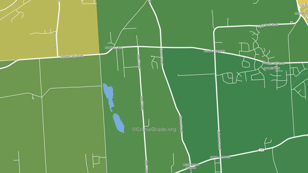 Howlett Hill, NY Map of Robbery Rates