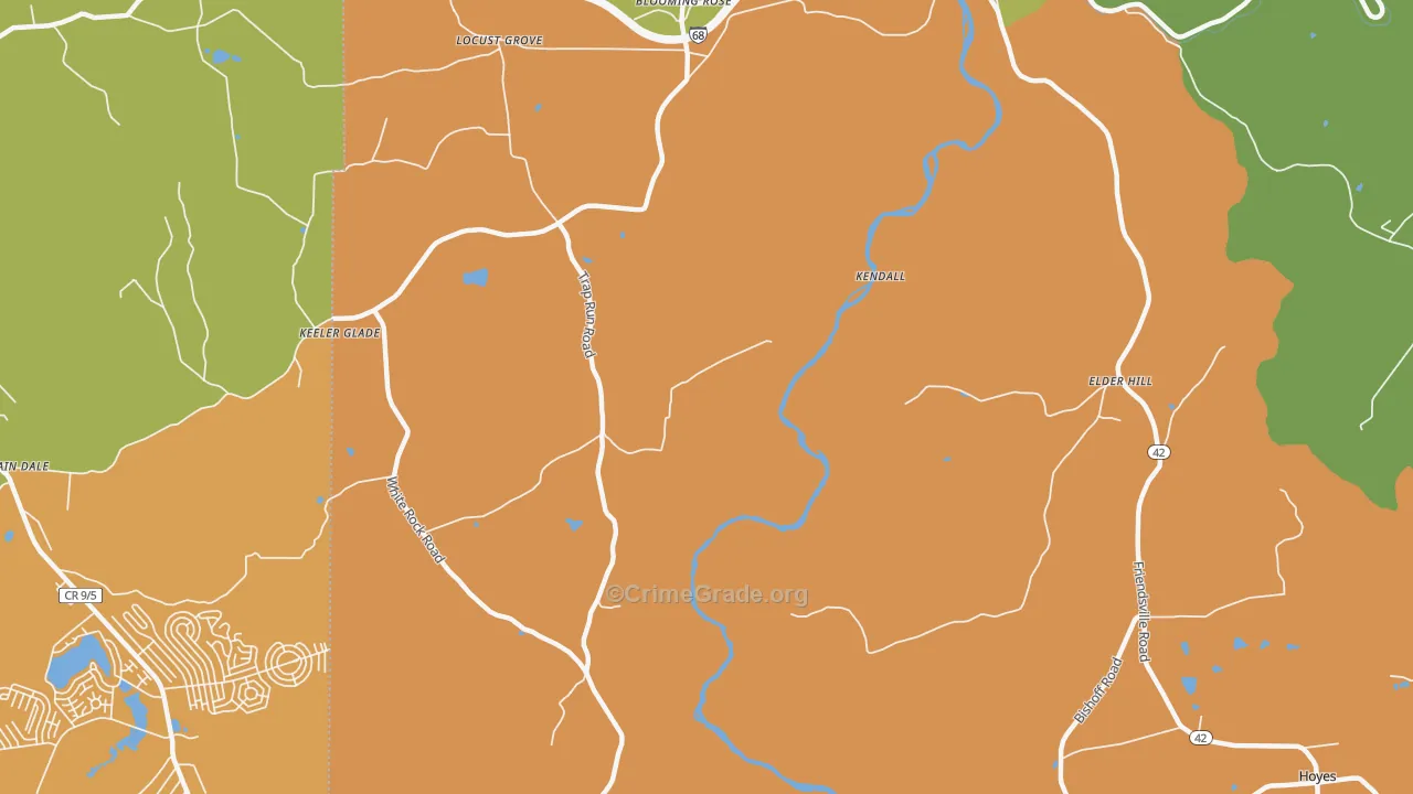 Hoyes, MD Map of Robbery Rates