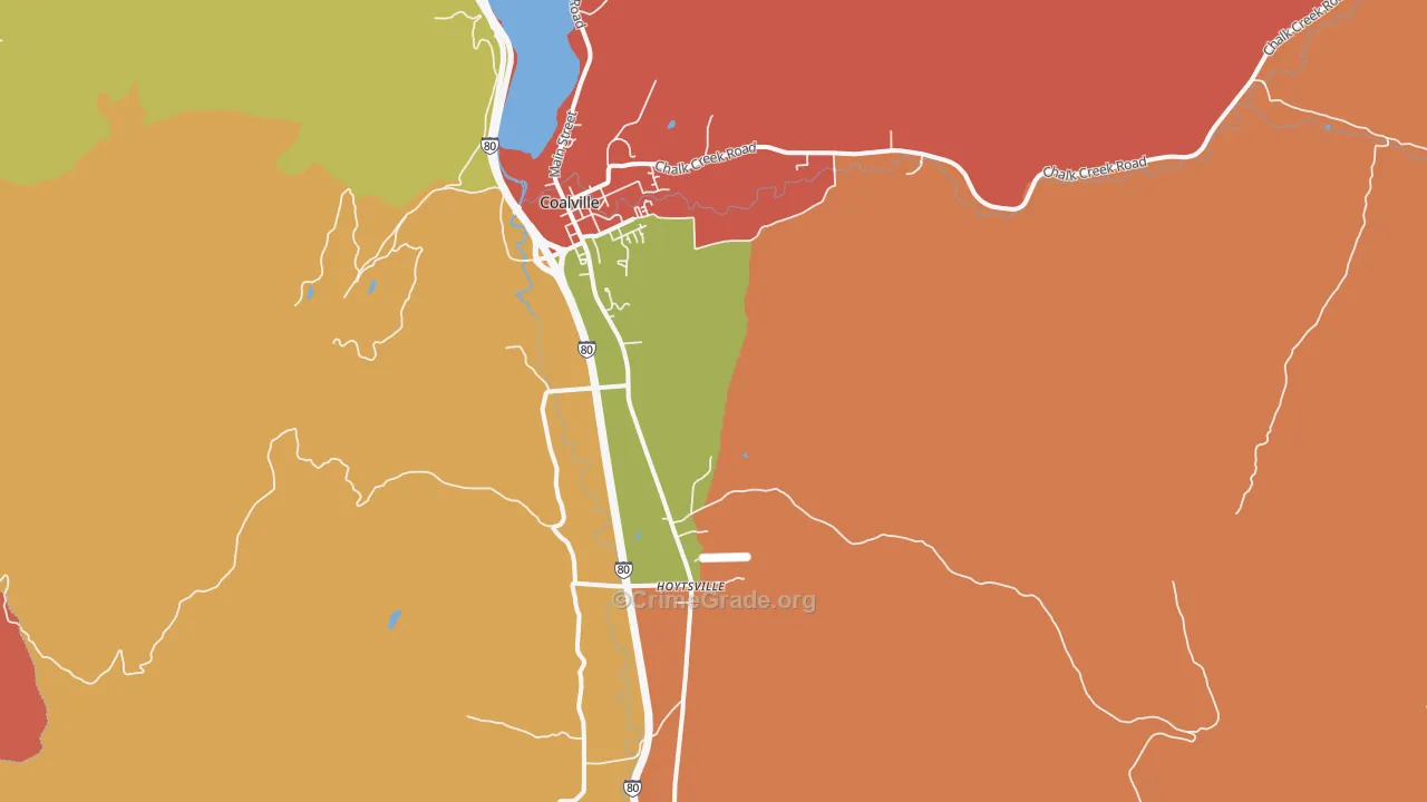 Hoytsville, UT Map of Robbery Rates