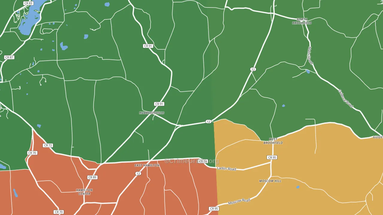 Hubbardsville, NY Map of Robbery Rates