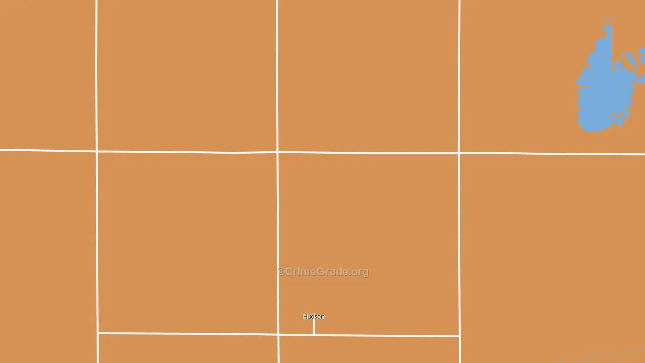 Hudson, KS Map of Robbery Rates