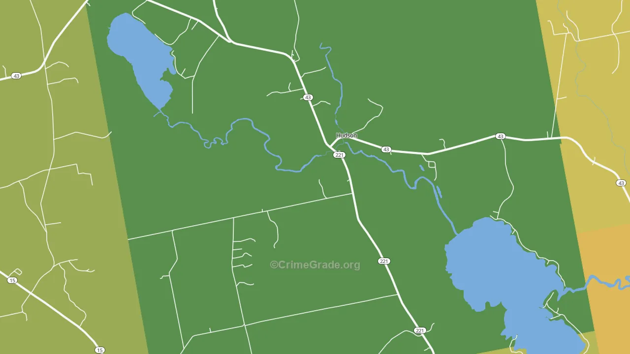 Hudson, ME Map of Robbery Rates