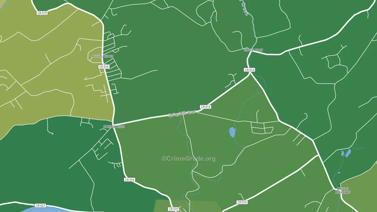 Hughesville, NJ Map of Robbery Rates