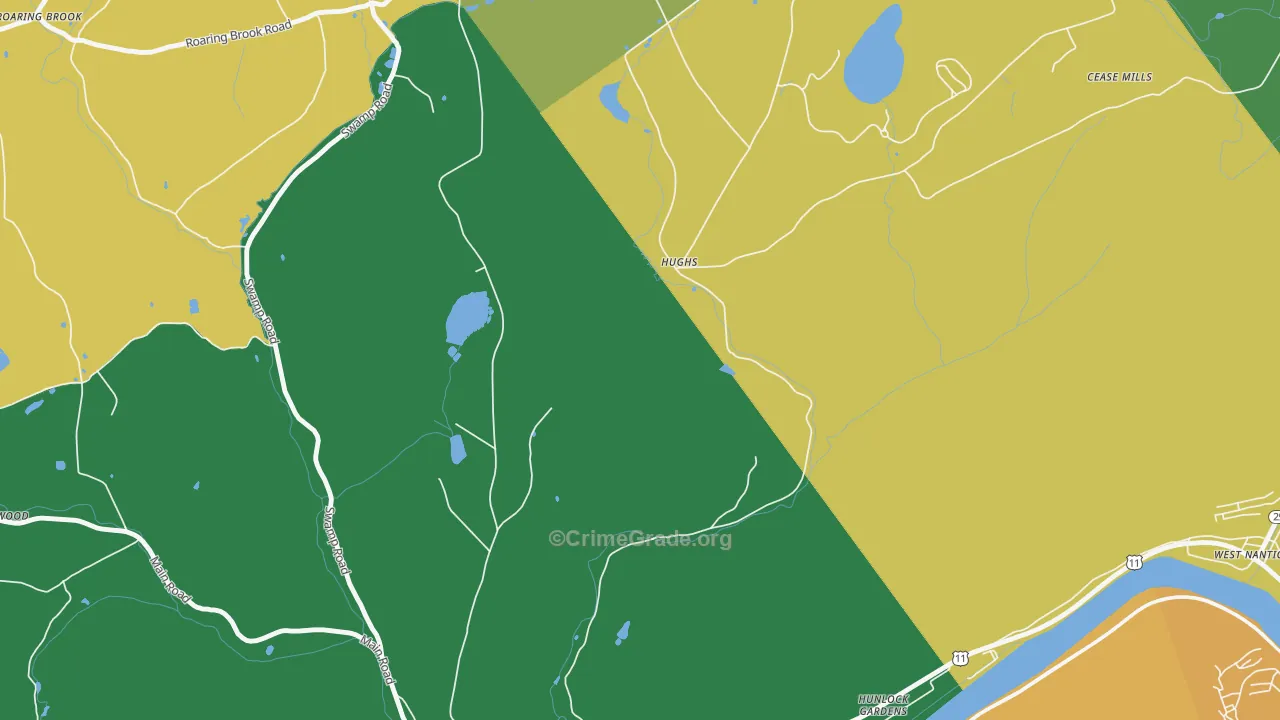 Hughs, PA Map of Robbery Rates