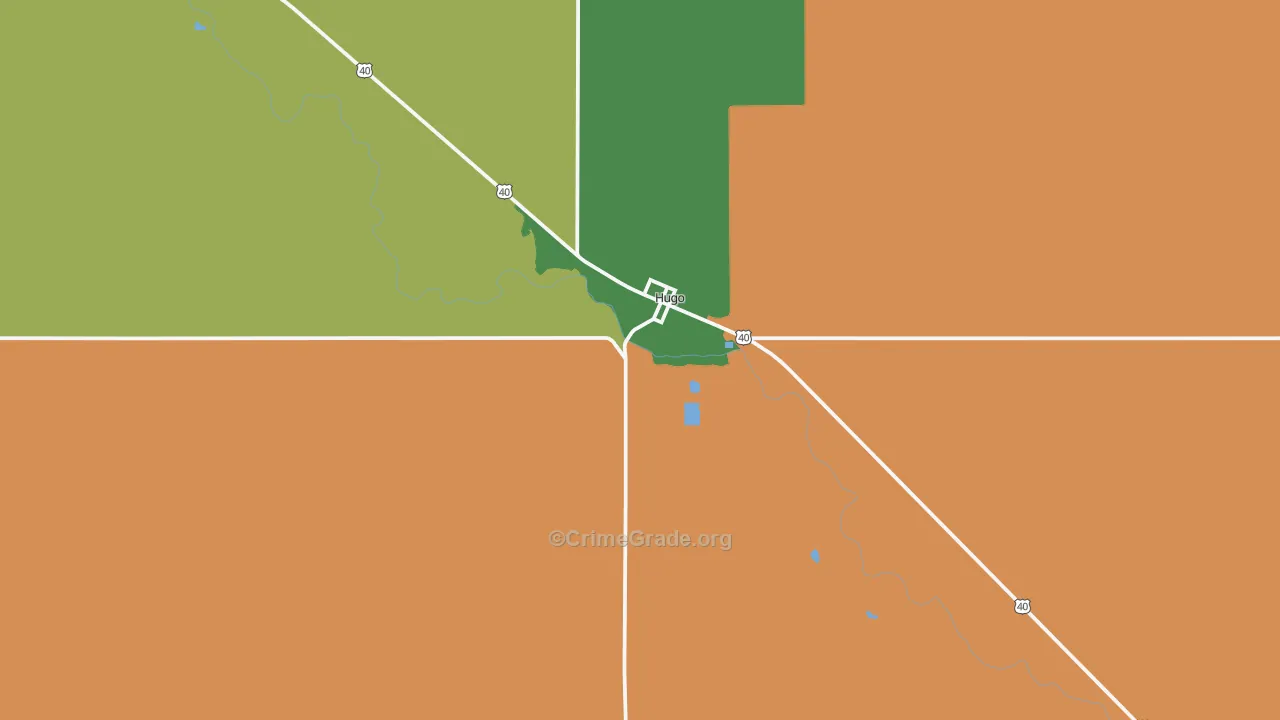 Hugo, CO Map of Robbery Rates