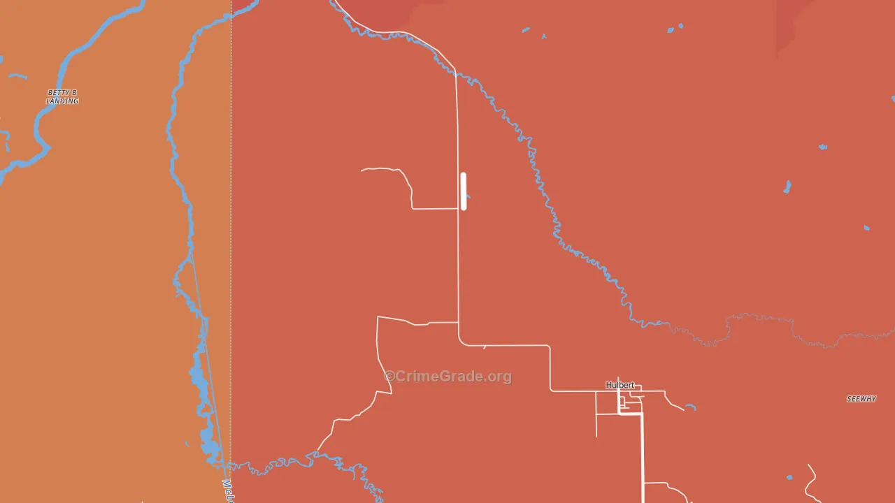 Hulbert, MI Map of Robbery Rates