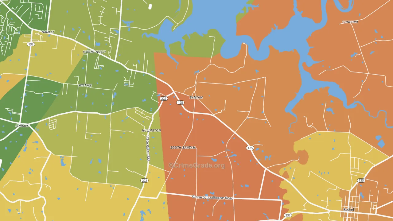 Hulington, OH Map of Robbery Rates