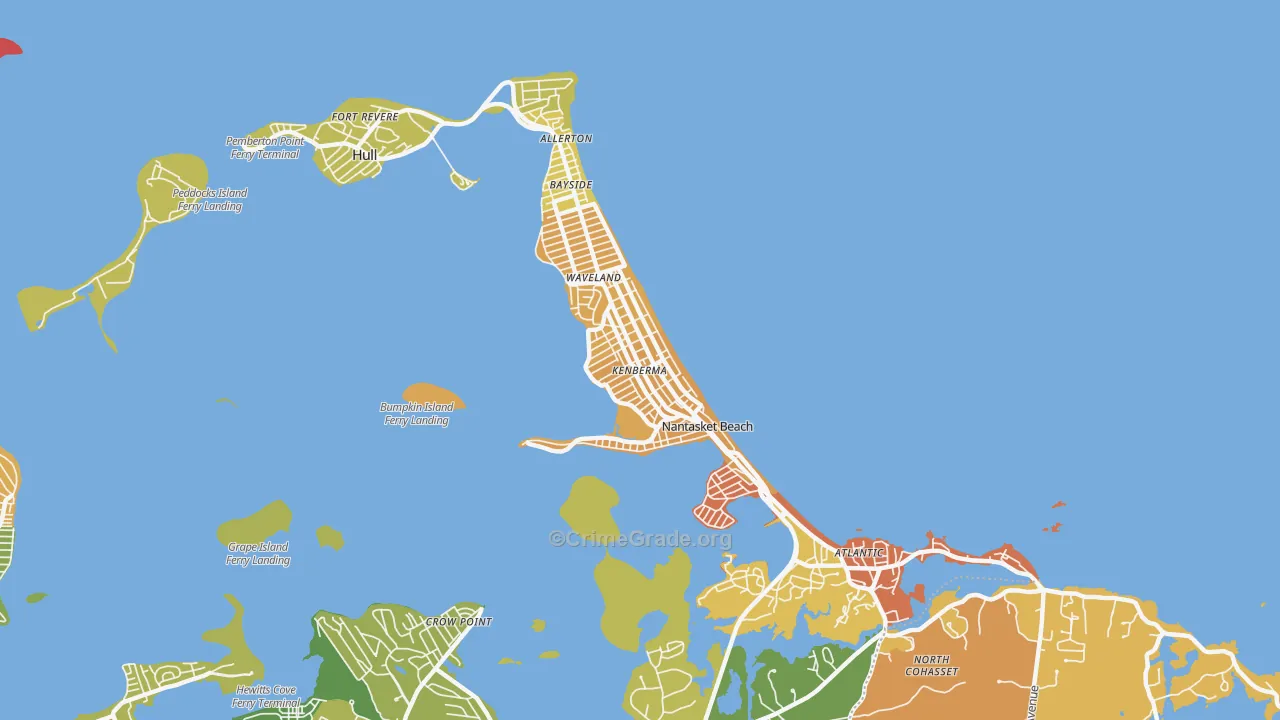 Hull, MA Map of Robbery Rates