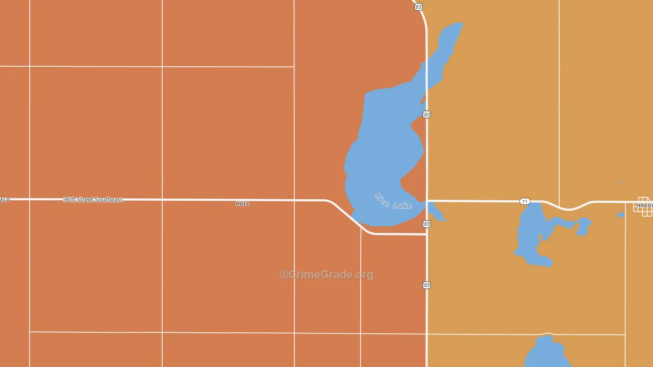 Hull, ND Map of Robbery Rates
