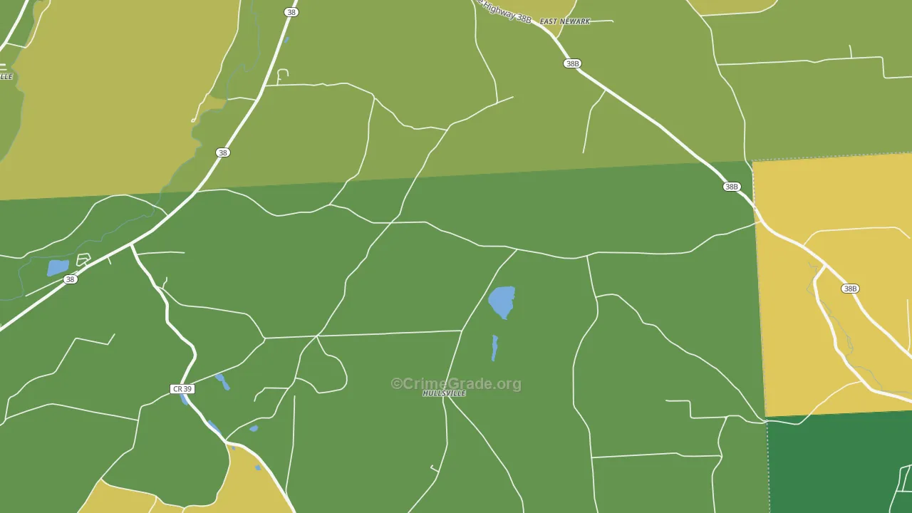Hullsville, NY Map of Robbery Rates