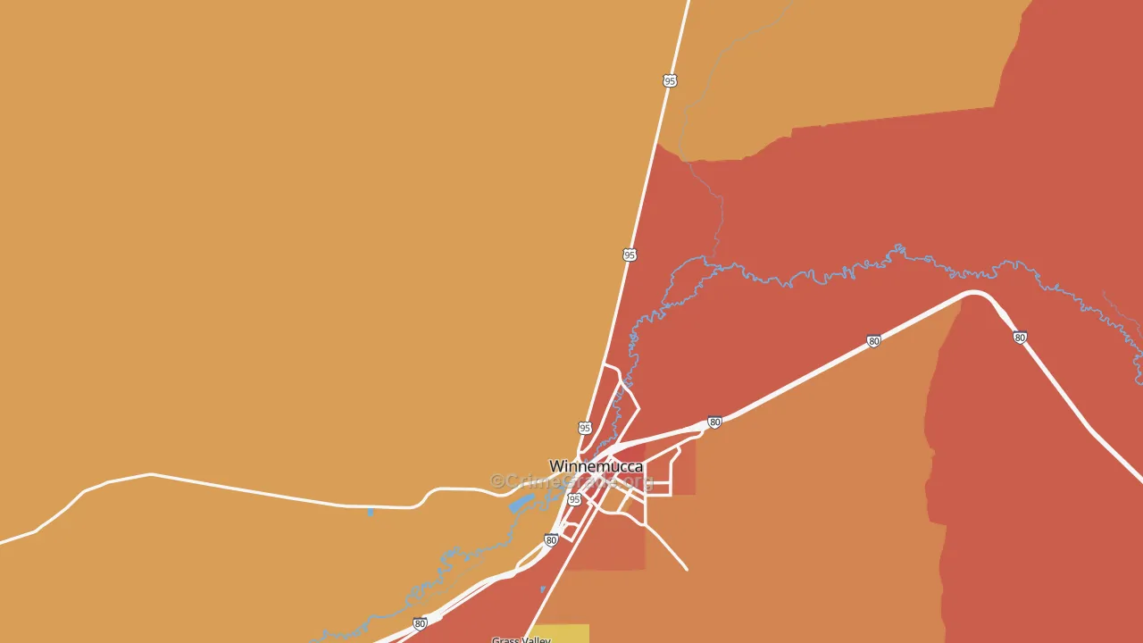 Humboldt County, NV Map of Robbery Rates