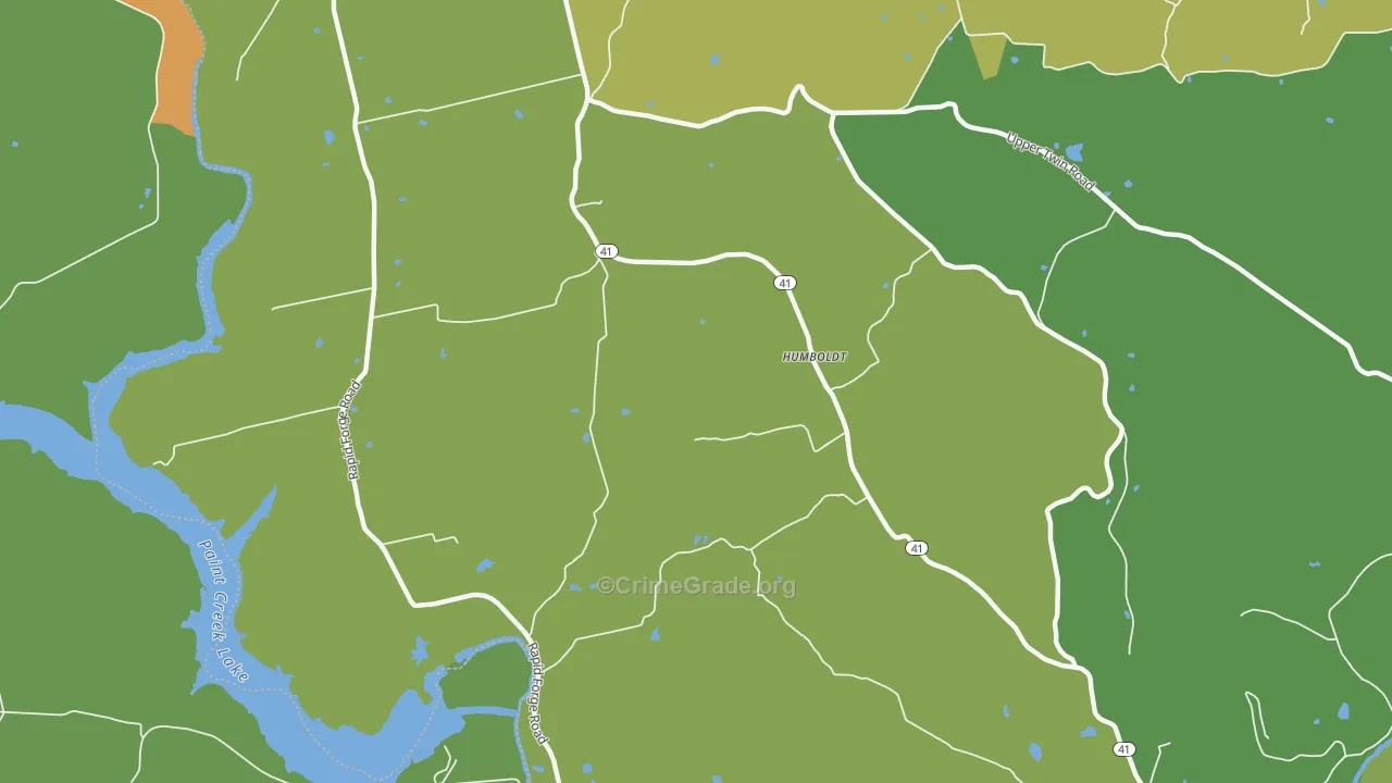 Humboldt, OH Map of Robbery Rates