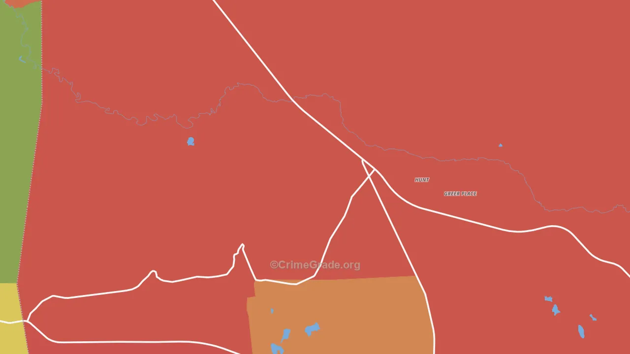 Hunt, AZ Map of Robbery Rates