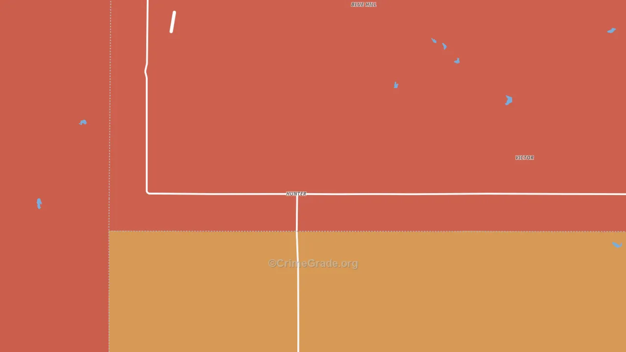 Hunter, KS Map of Robbery Rates