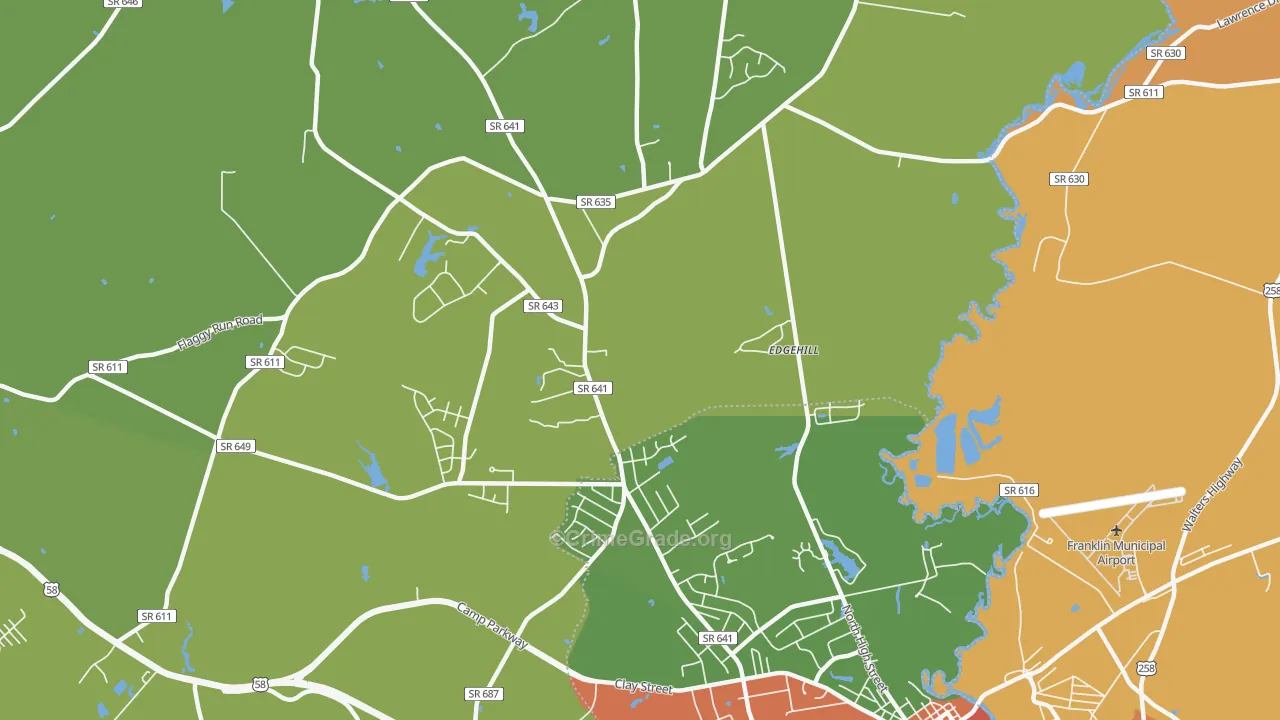 Hunterdale, VA Map of Robbery Rates