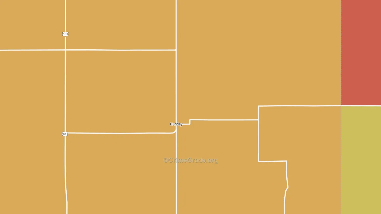 Huntley, NE Map of Robbery Rates