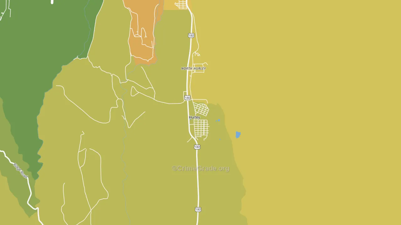 Hurley, NM Map of Robbery Rates