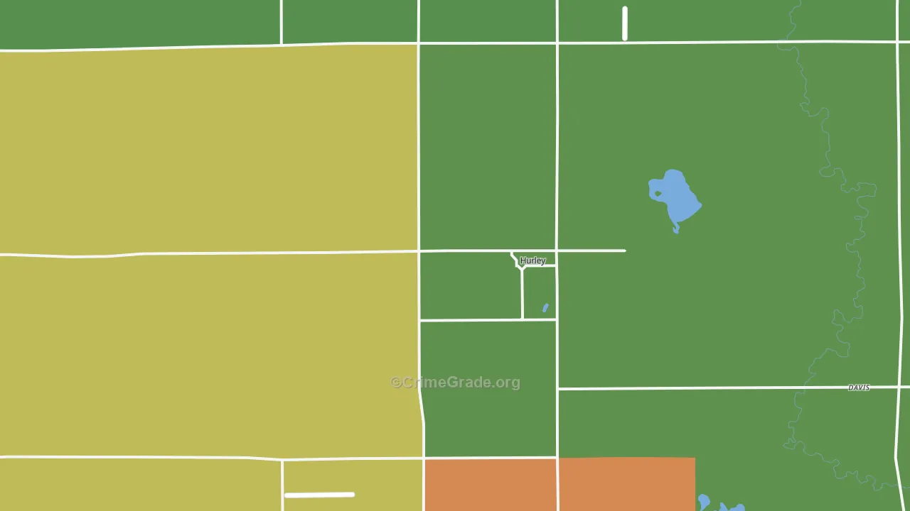Hurley, SD Map of Robbery Rates