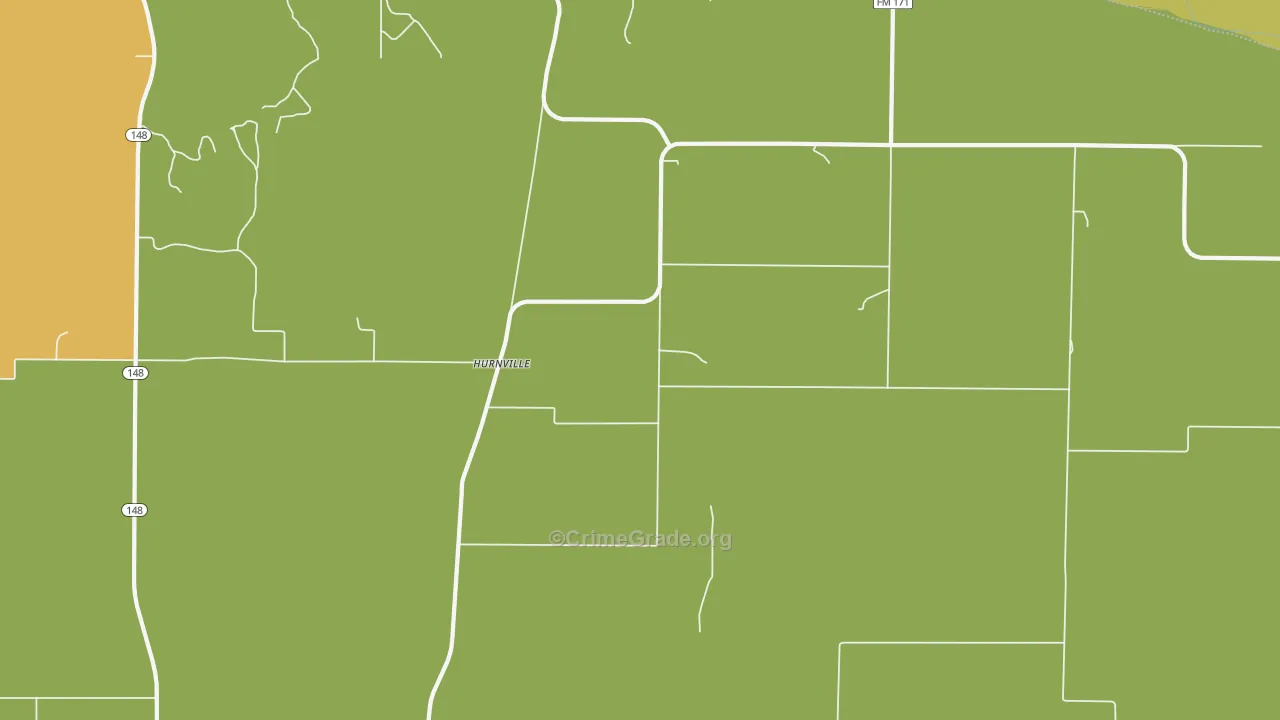 Hurnville, TX Map of Robbery Rates