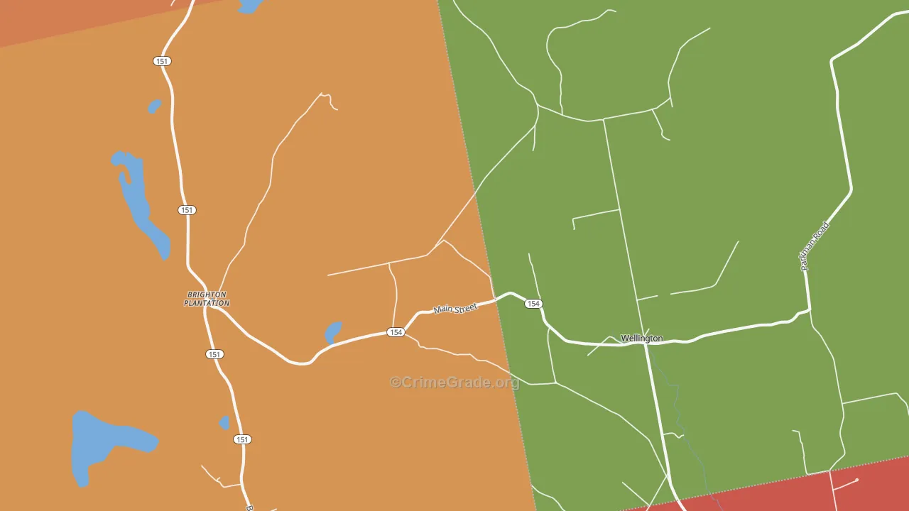 Hutchins Corner, ME Map of Robbery Rates