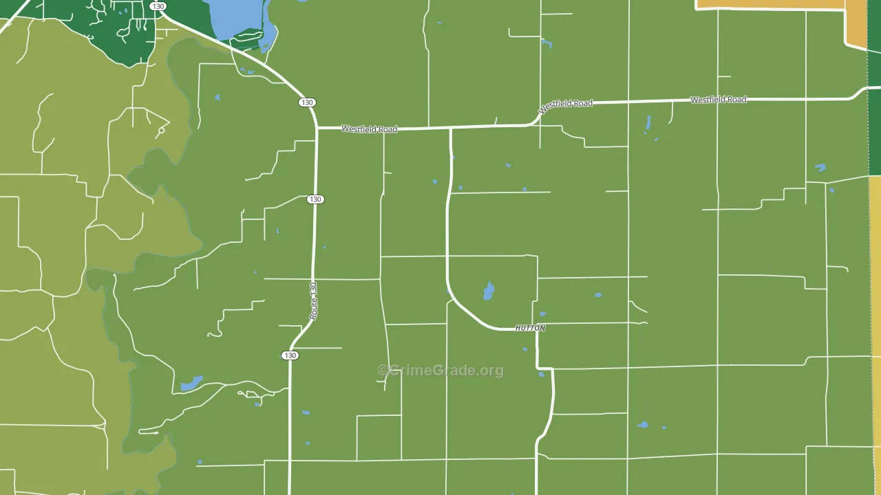 Hutton, IL Map of Robbery Rates