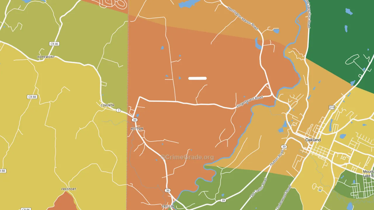 Hutton, MD Map of Robbery Rates