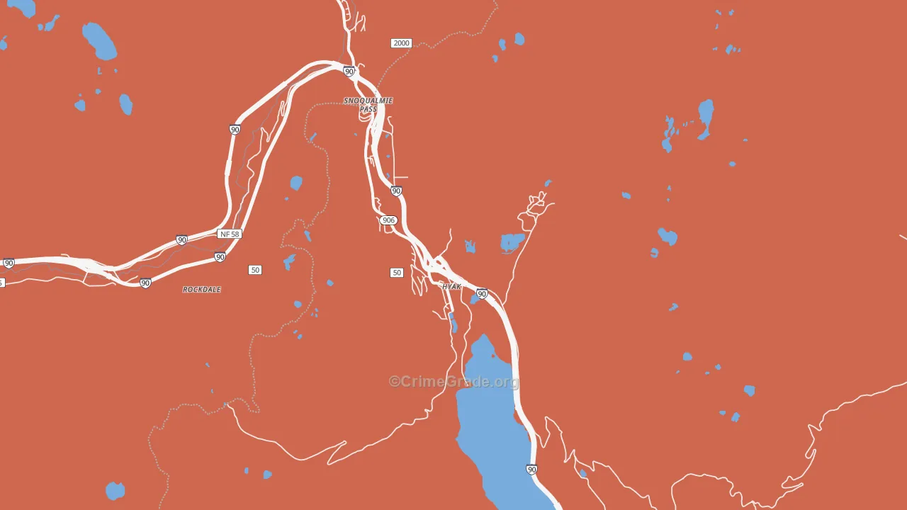 Hyak, WA Map of Robbery Rates