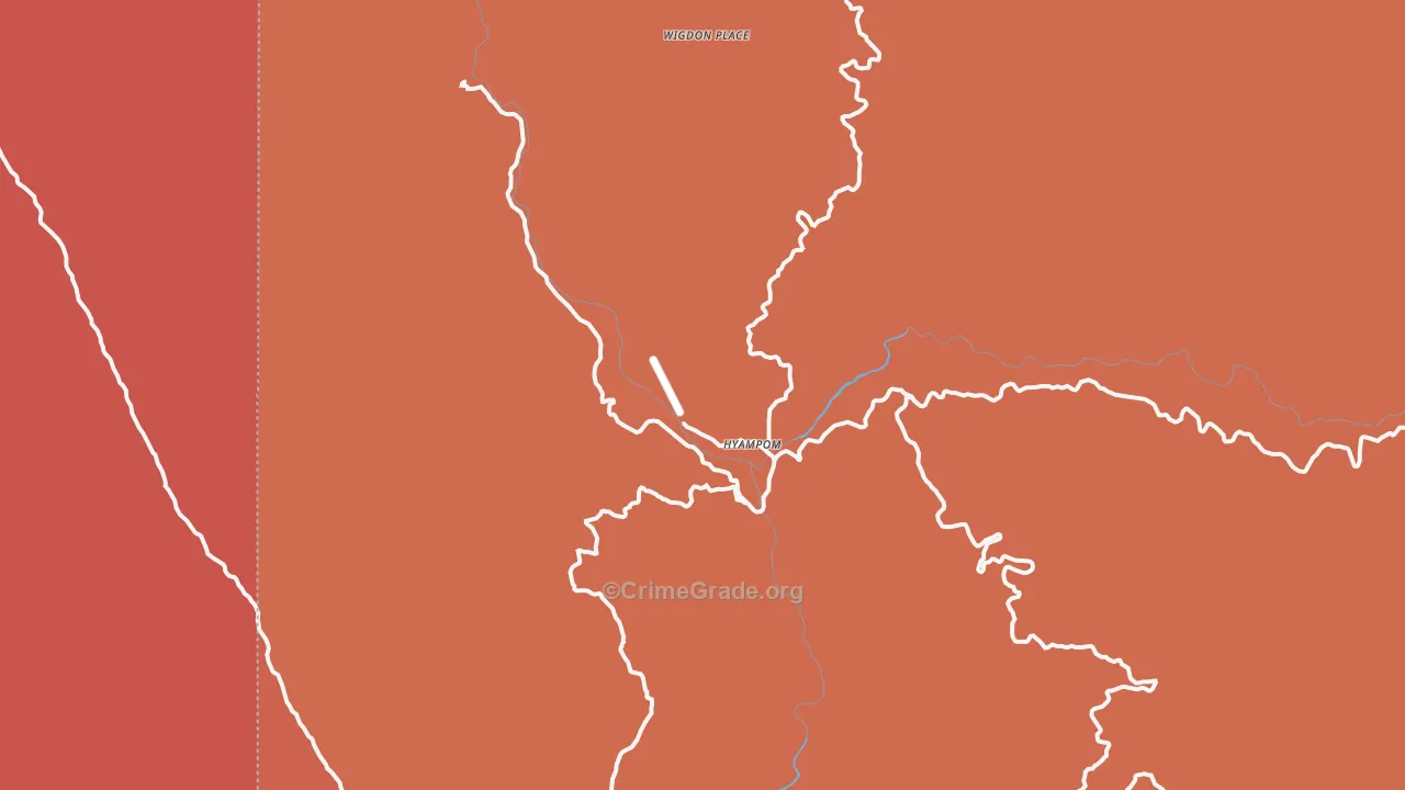 Hyampom, CA Map of Robbery Rates