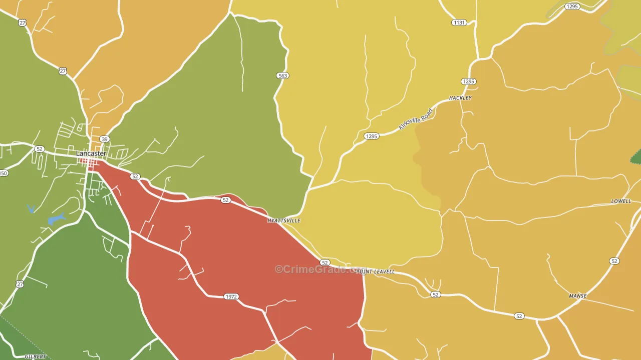 Hyattsville, KY Map of Robbery Rates