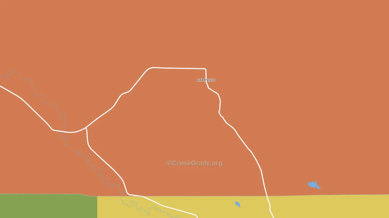 Hyattville, WY Map of Robbery Rates