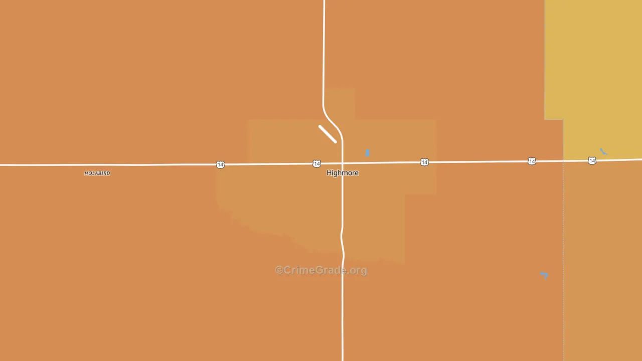 Hyde County, SD Map of Robbery Rates