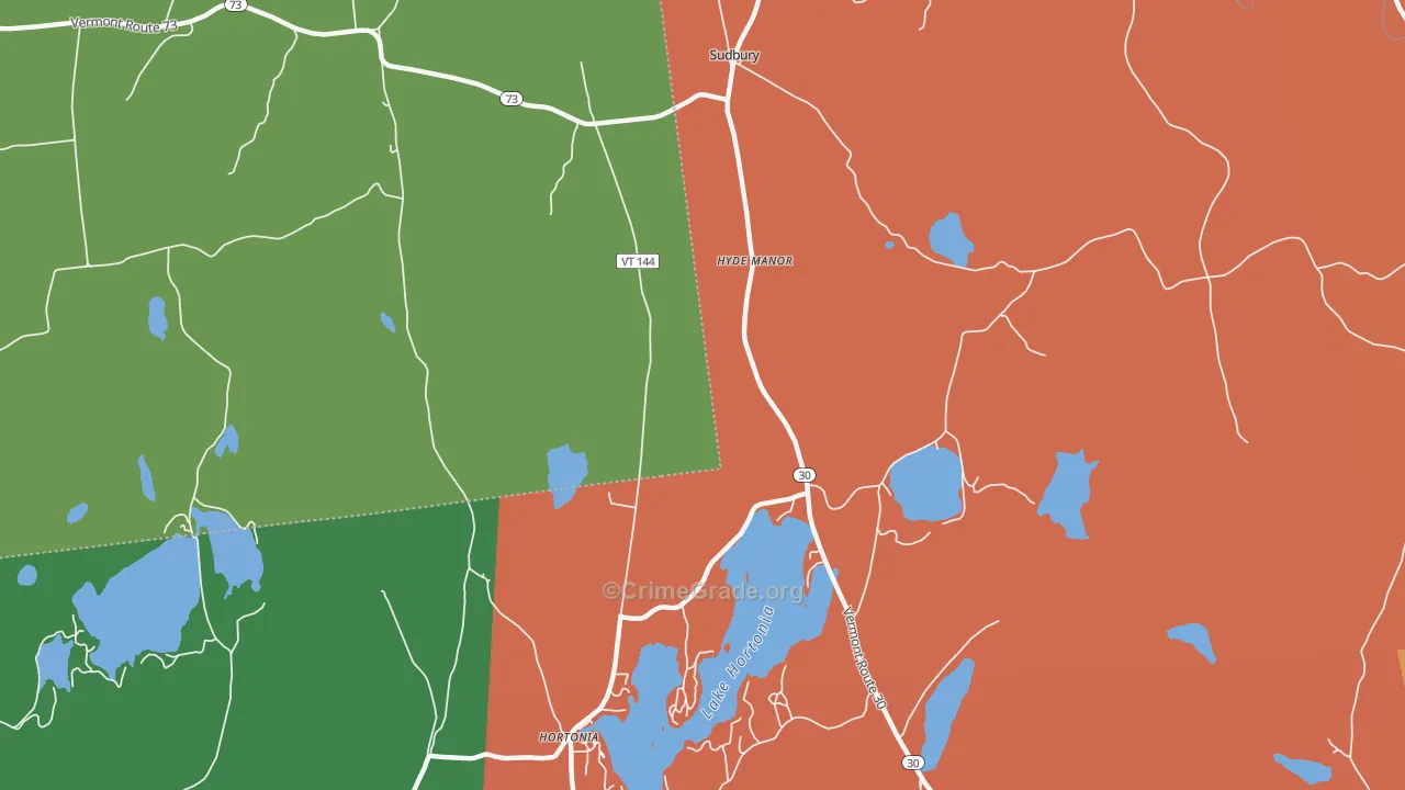 Hyde Manor, VT Map of Robbery Rates