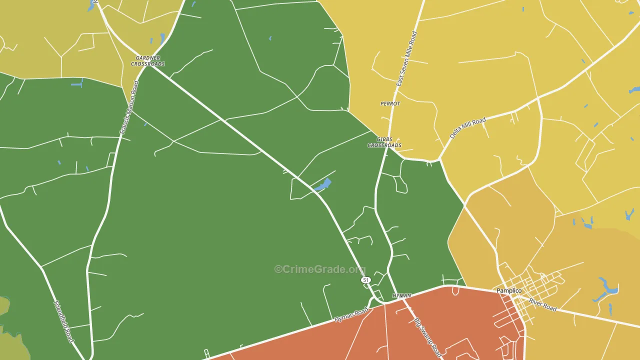 Hyman, SC Map of Robbery Rates