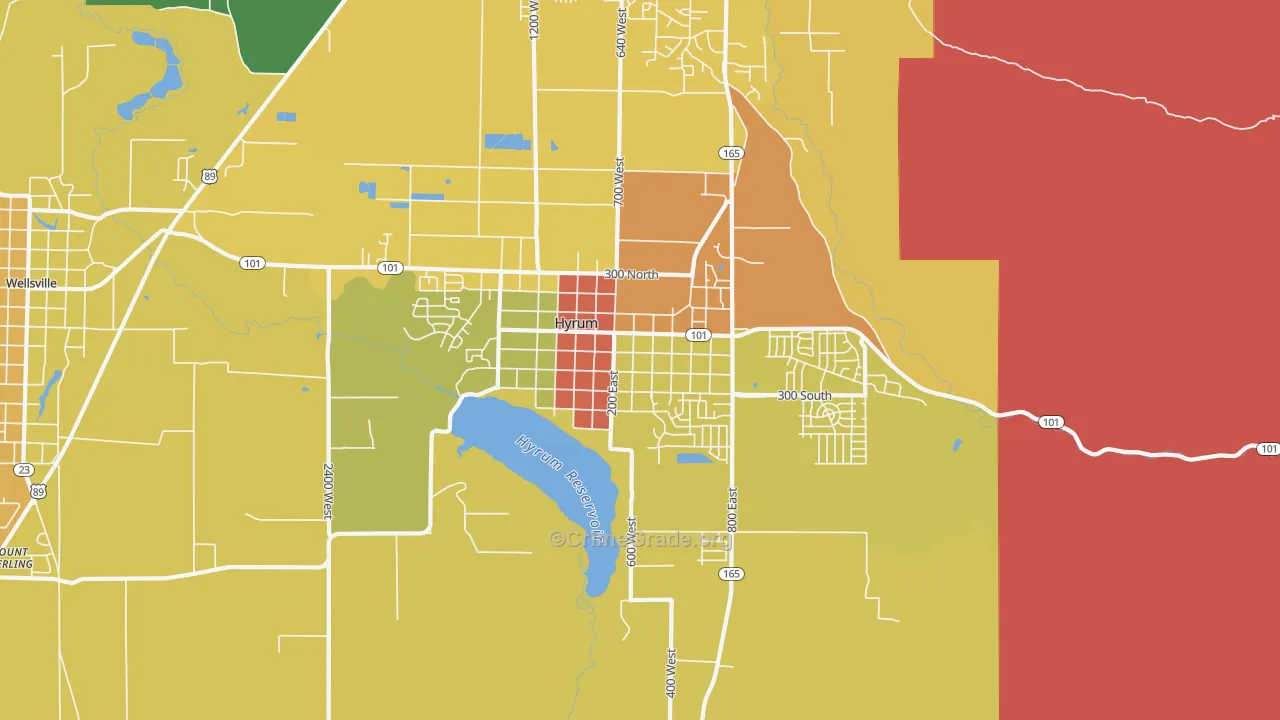 Hyrum, UT Map of Robbery Rates