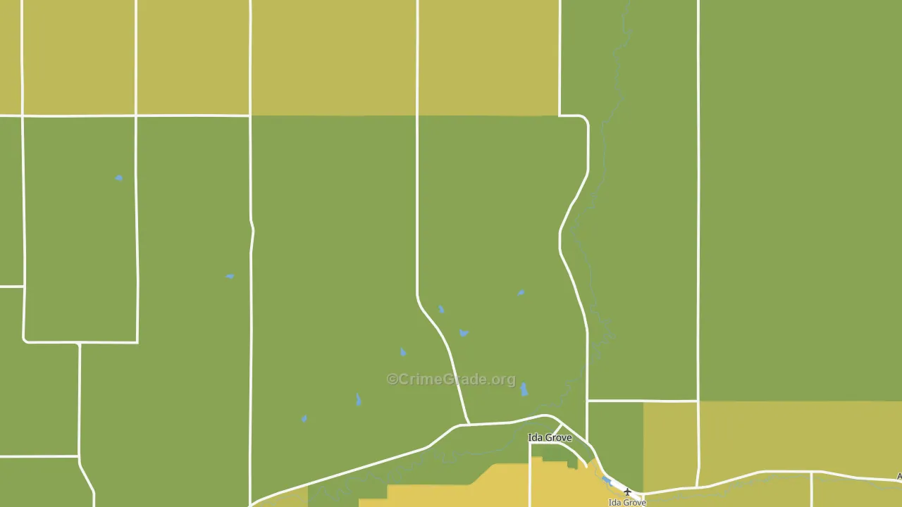 Ida County, IA Map of Robbery Rates