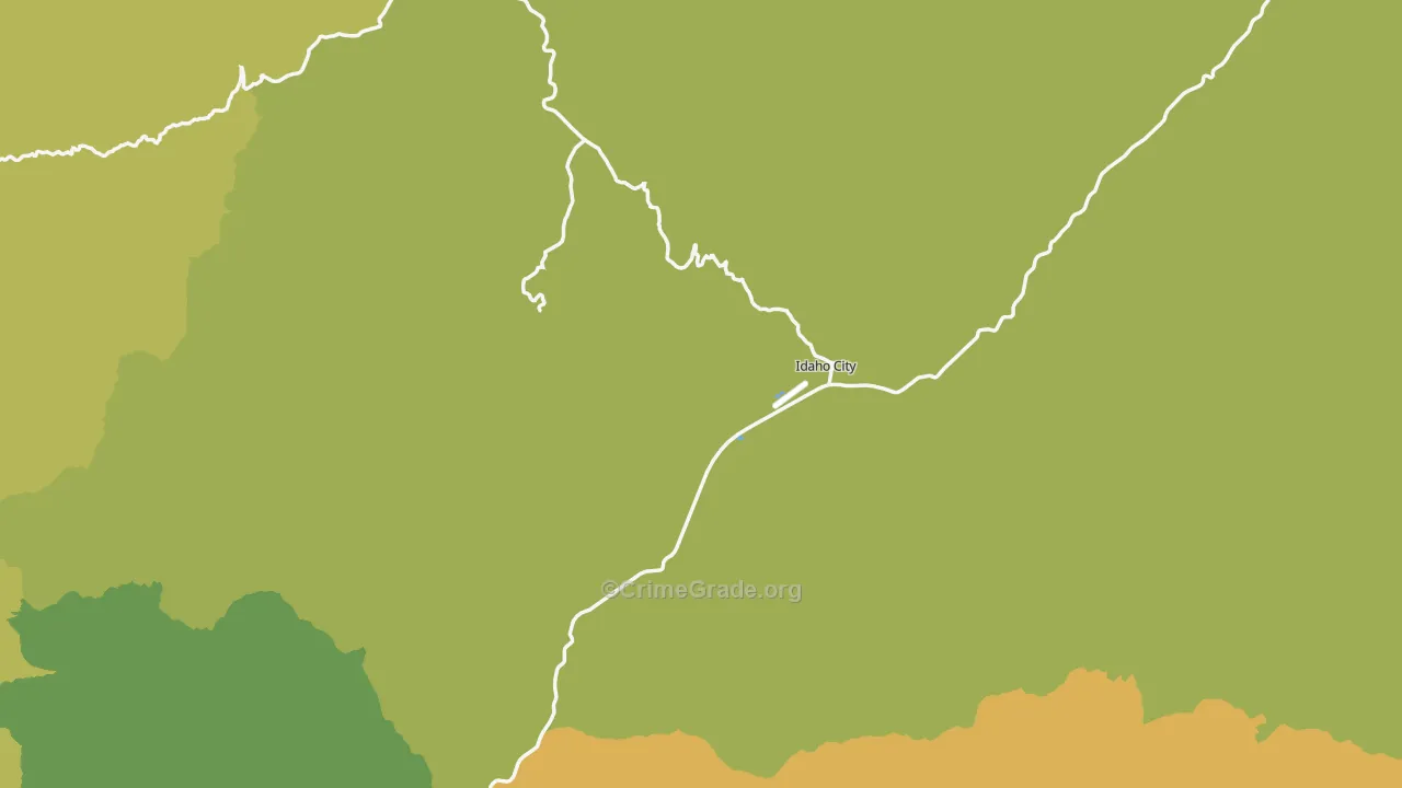 Idaho City, ID Map of Robbery Rates