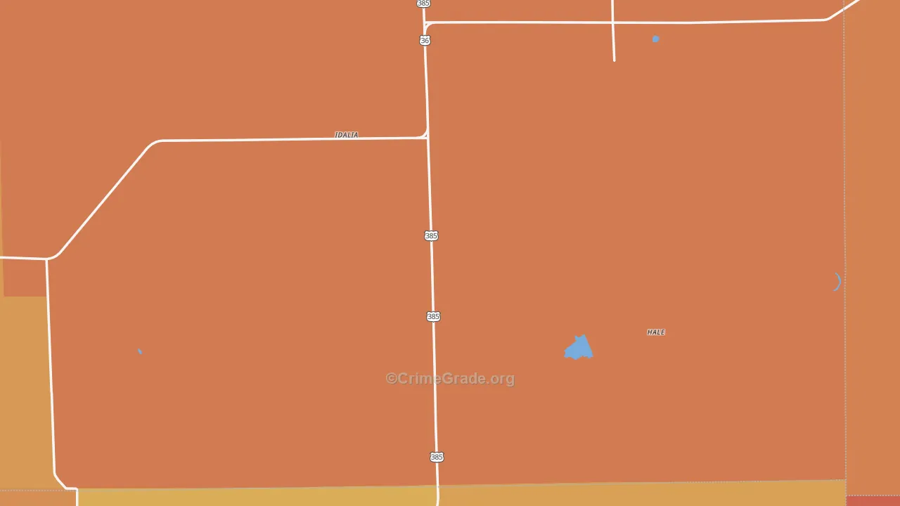 Idalia, CO Map of Robbery Rates