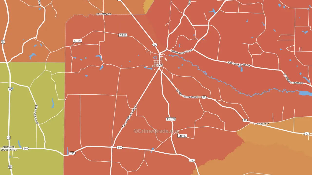 Ideal, GA Map of Robbery Rates