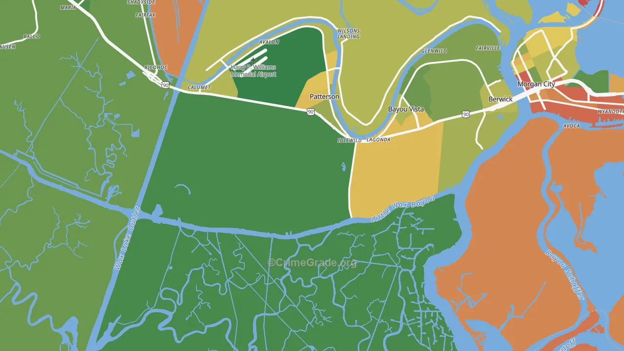 Idlewild, LA Map of Robbery Rates