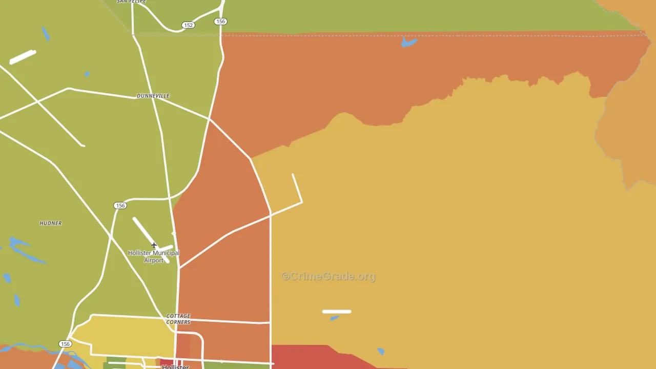 Idria, CA Map of Robbery Rates