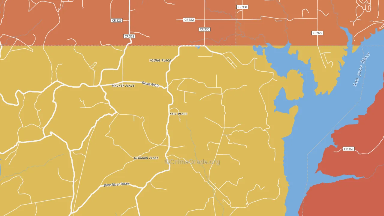 Ignacio, NM Map of Robbery Rates