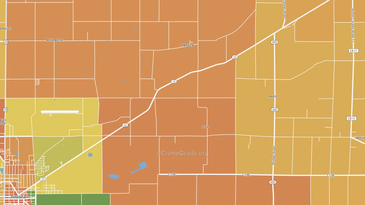 Iler, OH Map of Robbery Rates
