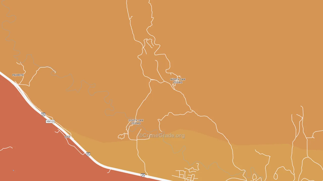 Ilfeld, NM Map of Robbery Rates