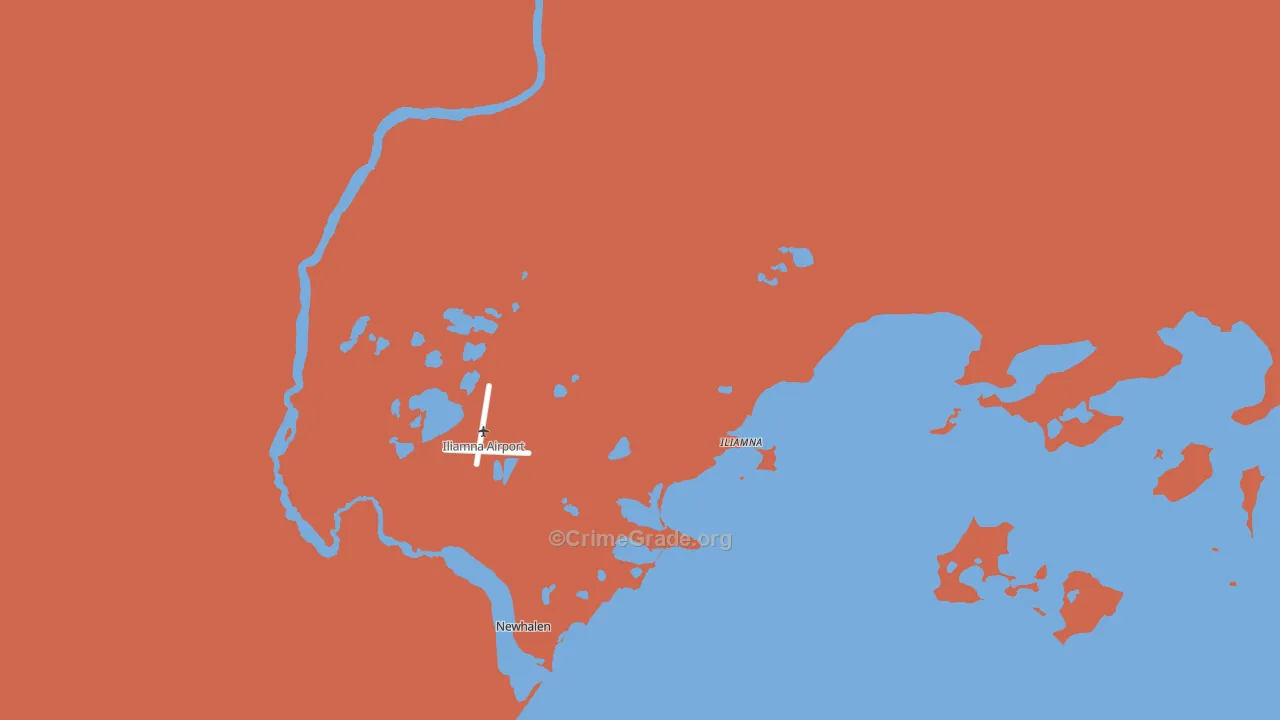 Iliamna, AK Map of Robbery Rates