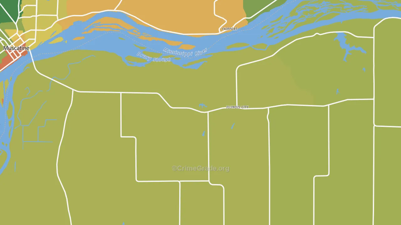 Illinois City, IL Map of Robbery Rates