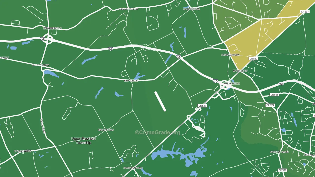 Imlaystown, NJ Map of Robbery Rates