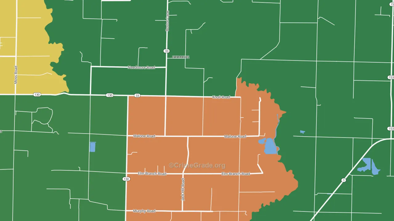 Immanuel, AR Map of Robbery Rates