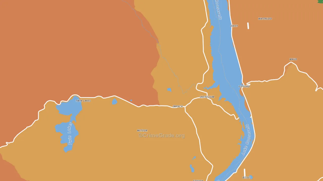 Inchelium, WA Map of Robbery Rates