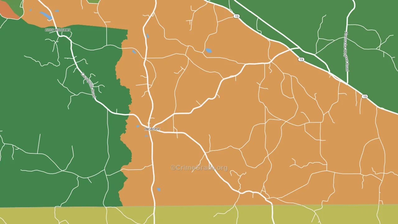 Increase, MS Map of Robbery Rates