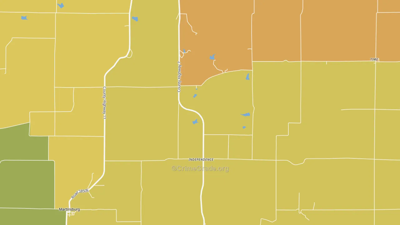 Independence, IL Map of Robbery Rates